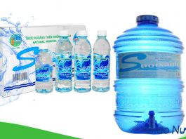Nước đóng bình và chai của thương hiệu Suối Xanh
